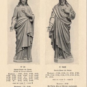 Página do catálogo da loja "La Statue Religieuse" de Paris, onde foi adquirida a imagem do Sagrado Coração de Jesus pelo Dr. Saladino.